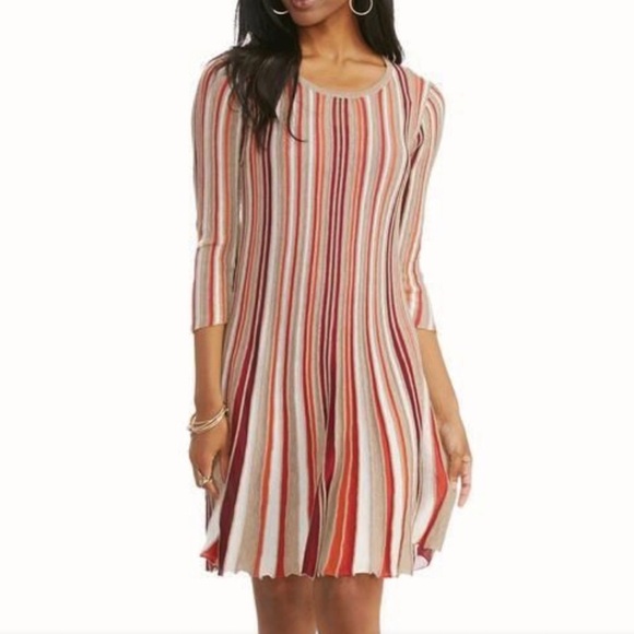Cato || Woman’s Multi Color Vertical Stripe Sweater Dress size Xl - Picture 1 of 9